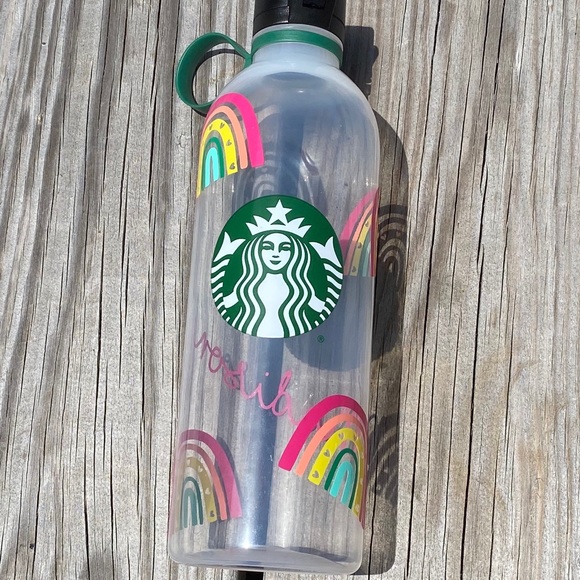 Boho rainbow Starbucks water bottle - Picture 1 of 5